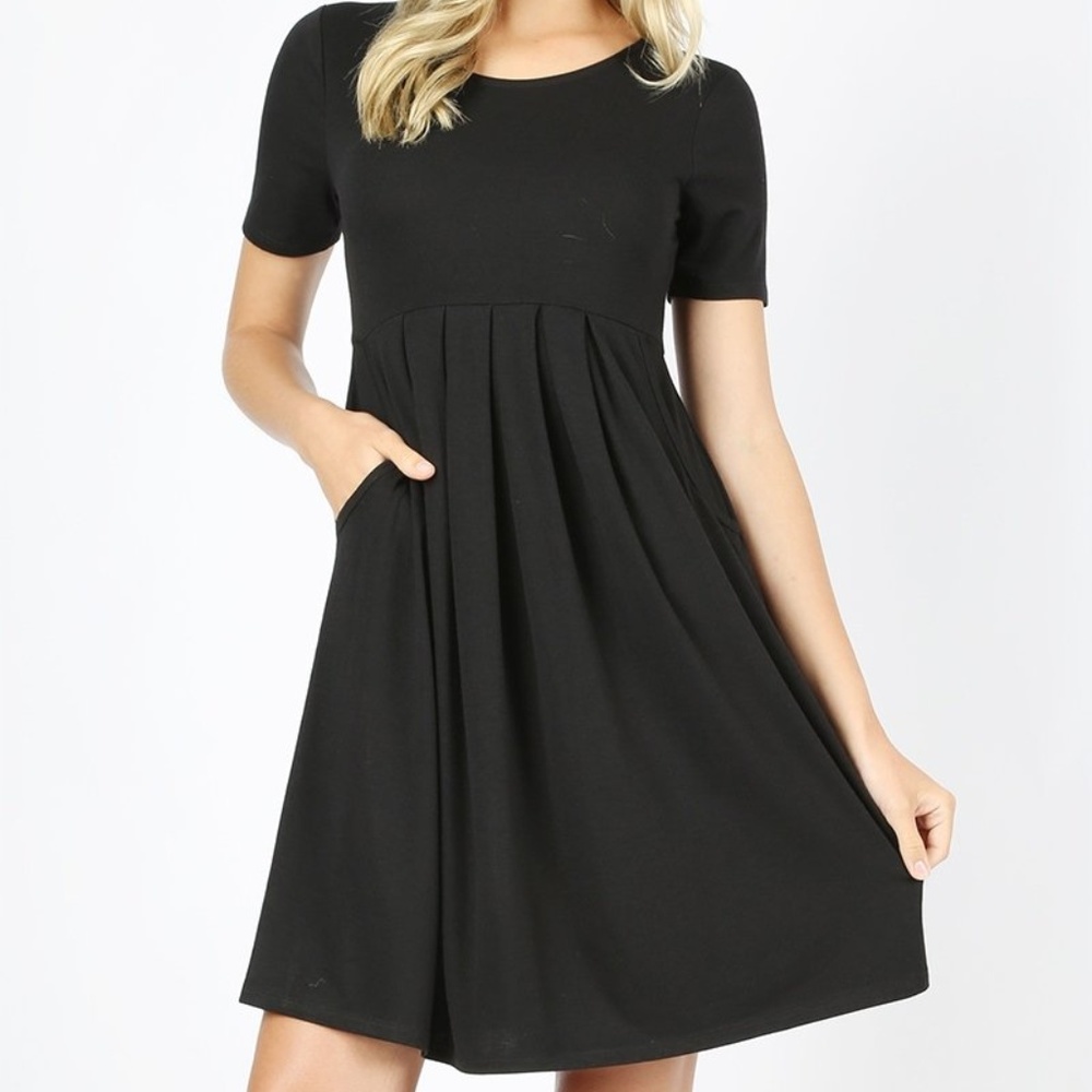 Pleated Dress w/Pockets